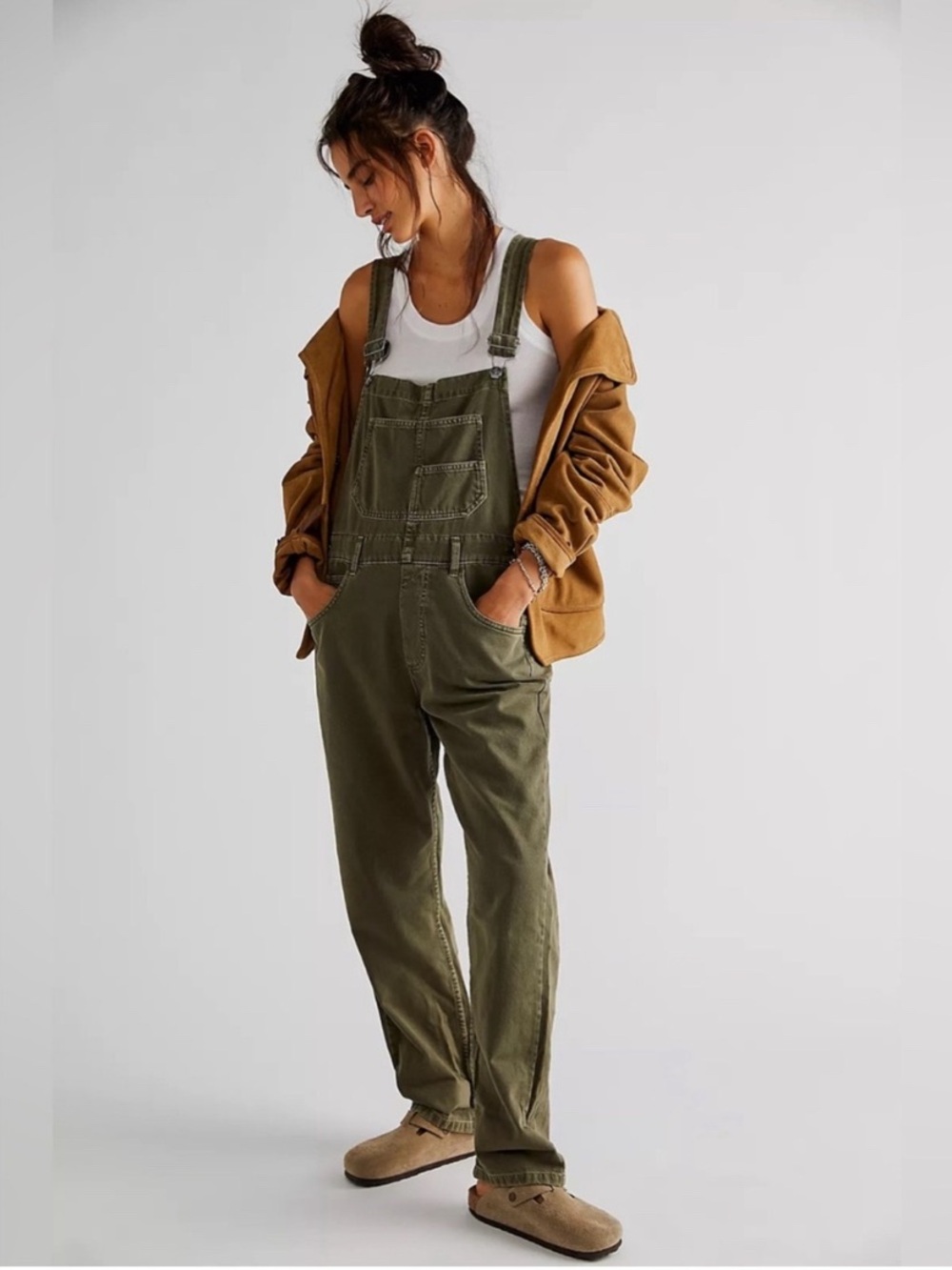 Free People Full Length Denim Ziggy Overall